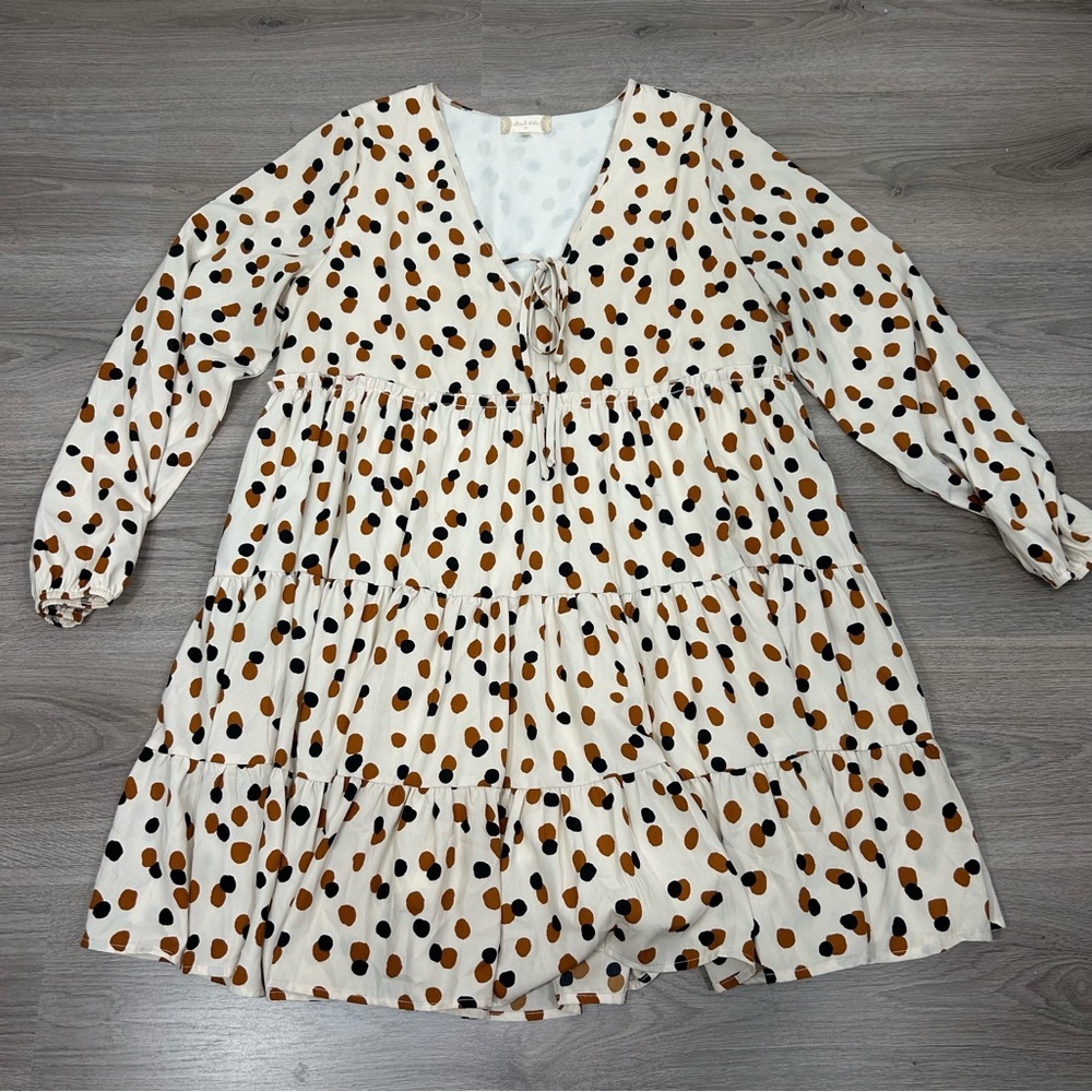 ALTERED STATE polka dot peplum style dress S2